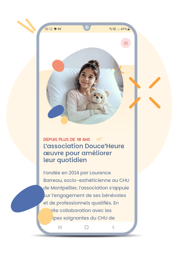 Version mobile du site Web Douce'Heure
